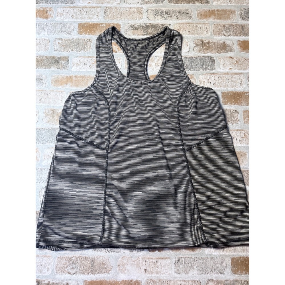 Xersion Everair Essential Performance Tank Womens Large Gray Striped Racerback
